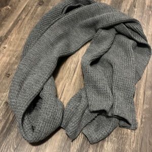 Grey knit winter scarf